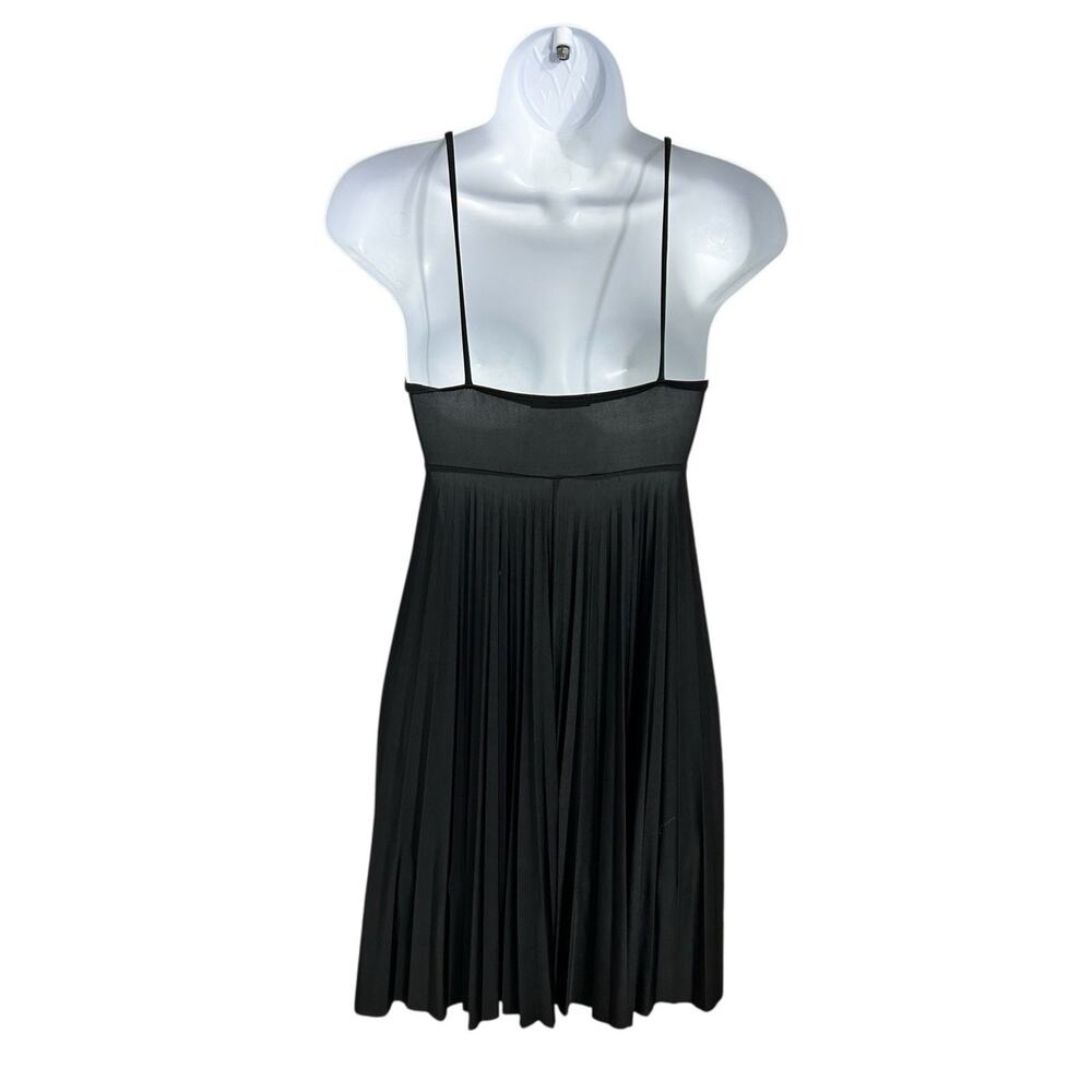 Soprano Black Pleated Mini Dress Sz Small Spaghetti Strap Retro 90's Y2K - Picture 6 of 7